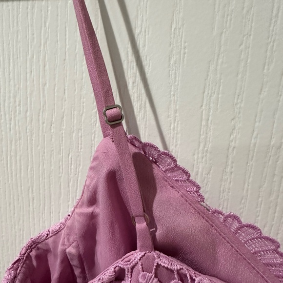 J. Crew Guipure Pastel Purple Eyelet Lace Spaghetti Strap Dress - Picture 14 of 15